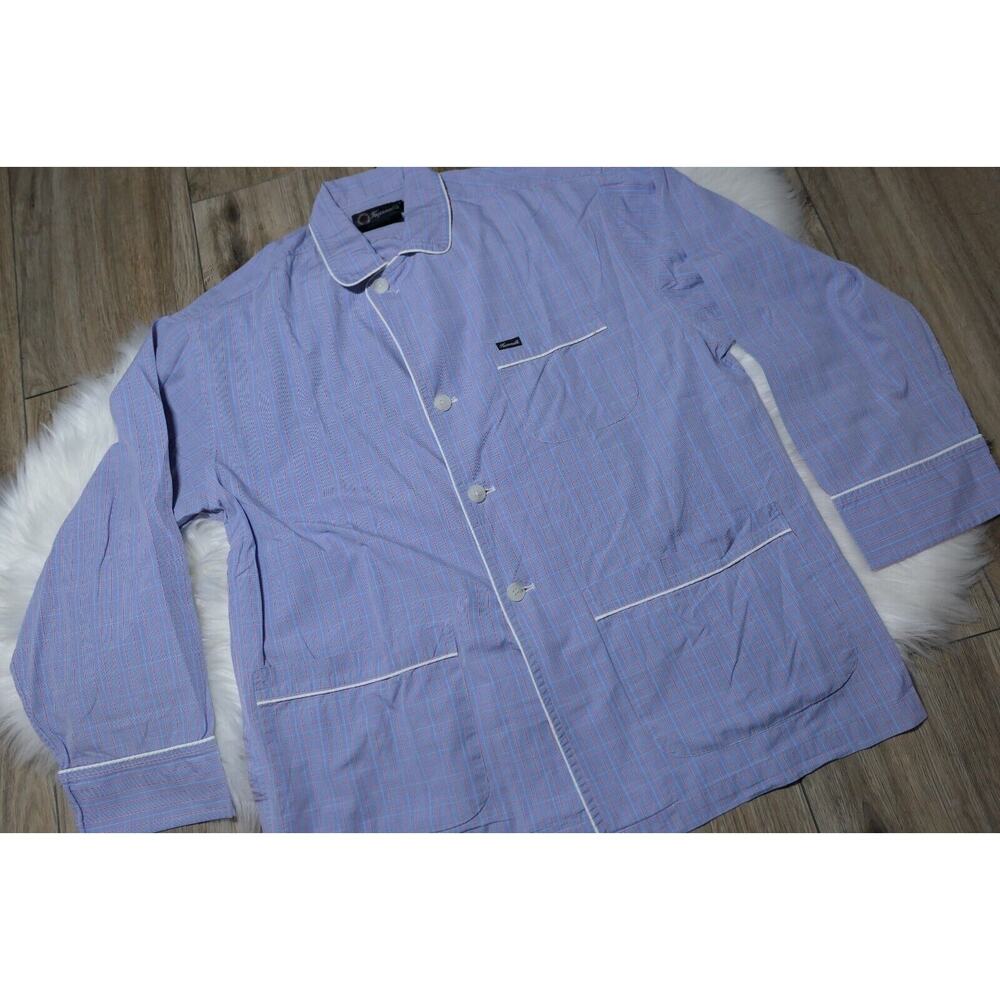 Vintage Men's Facconable - Designed in France Blue Pajama Top Size Large